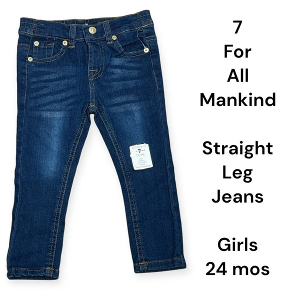 7 For All Mankind Toddler Girls' Straight Leg Jeans Size 24 Months - Picture 1 of 5